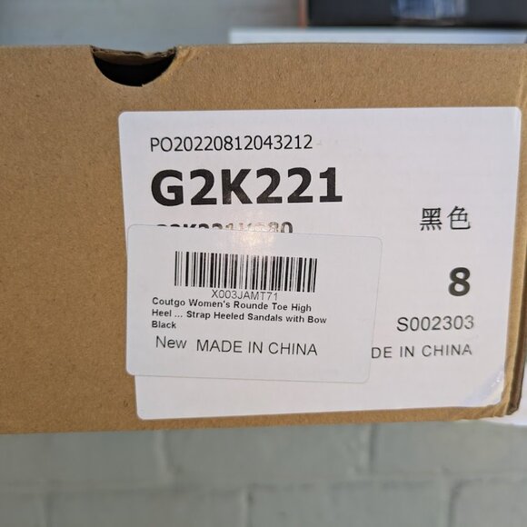 Coutgo Women's Black Sandal with Bow and Crystal Rhinestone detail SZ 8 - Picture 8 of 9